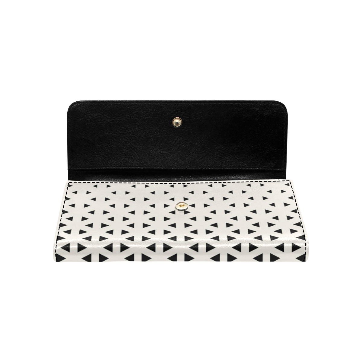 Geometric Black White Pattern Print Design 03 Women's Trifold Wallet