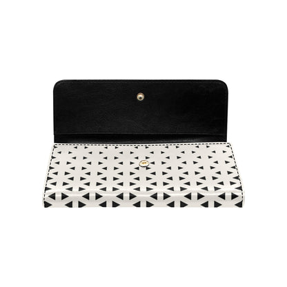 Geometric Black White Pattern Print Design 03 Women's Trifold Wallet