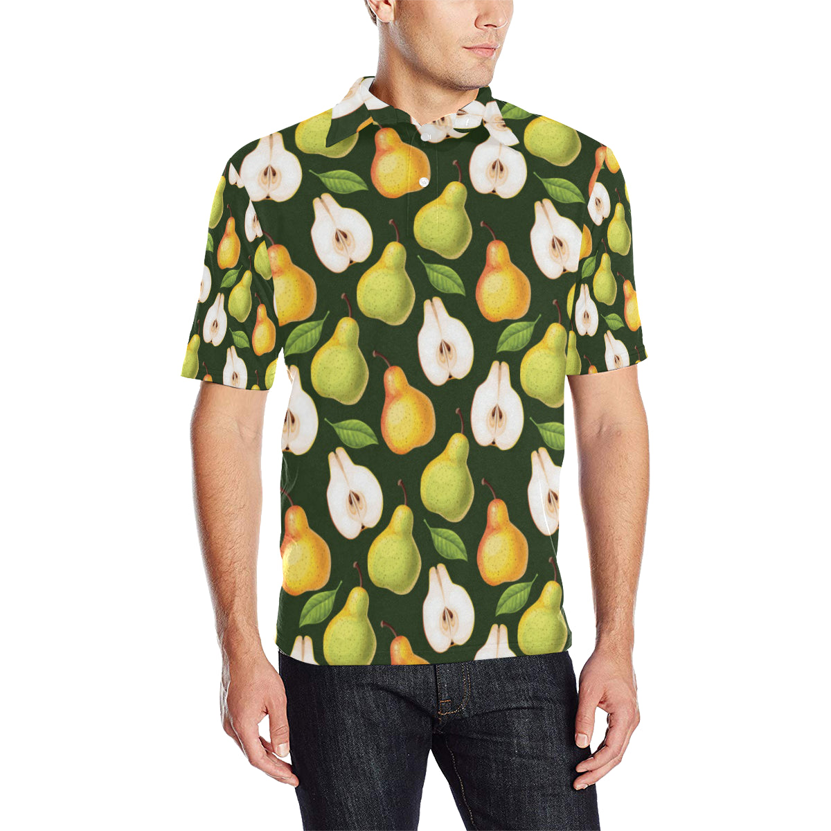 Pear Pattern Print Design PE06 Men Polo Shirt