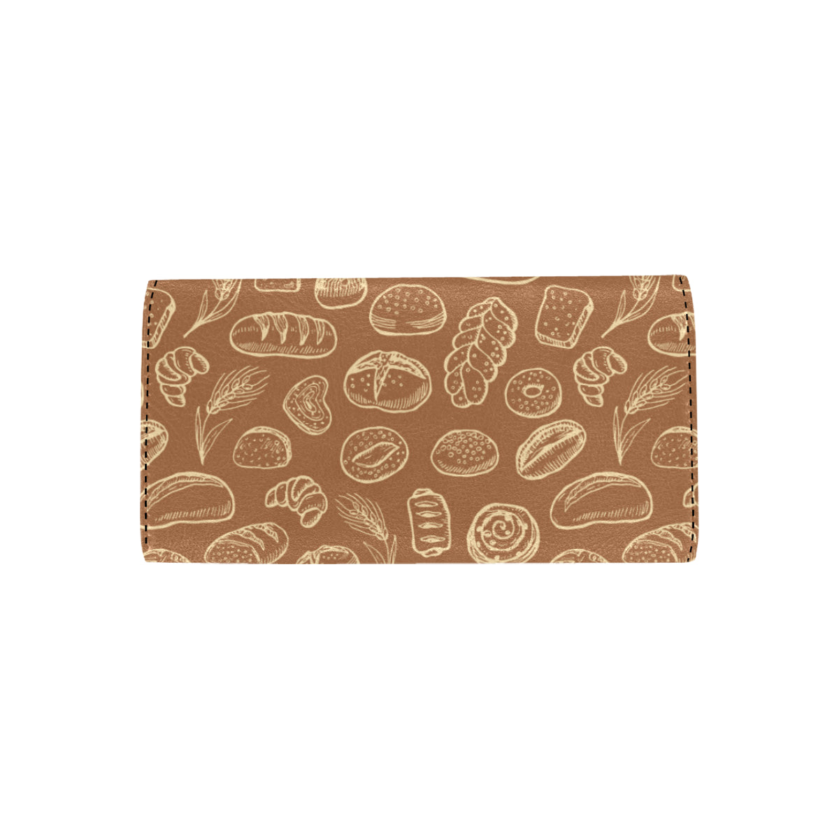Bread Pattern Print Design 03 Women's Trifold Wallet