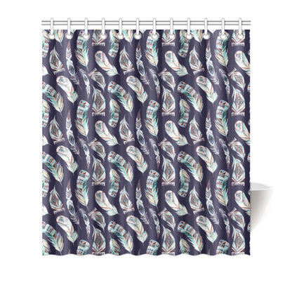 Feather Vintage Boho Design Print Shower Curtain