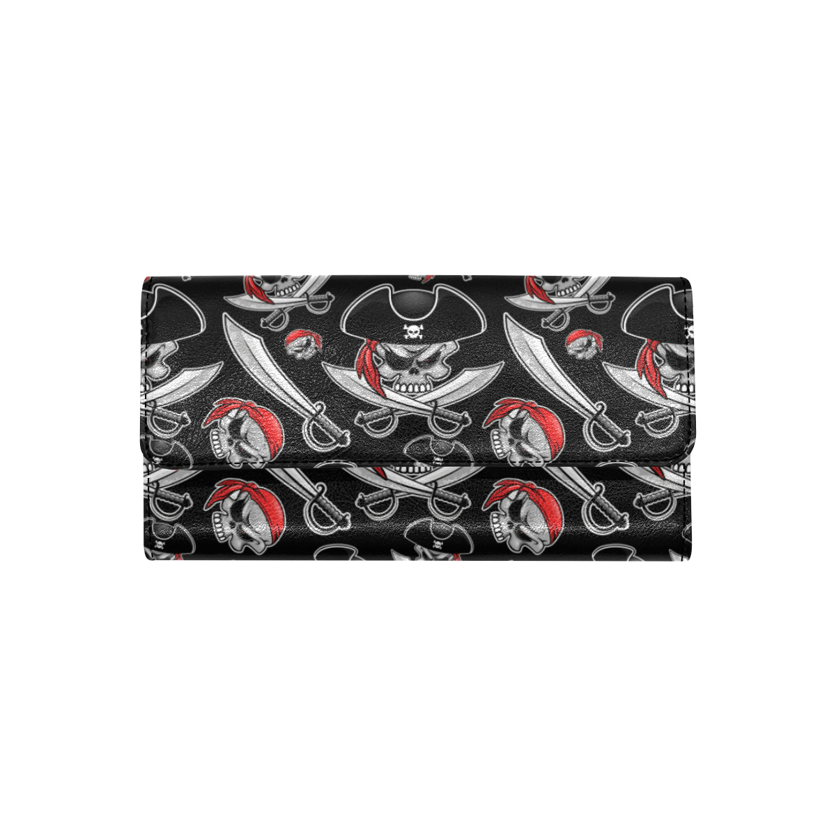 Pirate Pattern Print Design A05 Women's Trifold Wallet