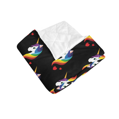 Rainbow Unicorn Pattern Print Design A03 Premium Quilt