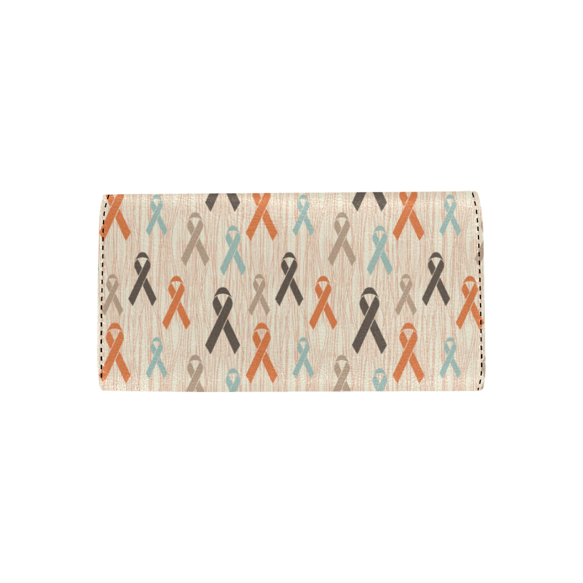 Cancer Awareness Pattern Print Design 01 Women's Trifold Wallet
