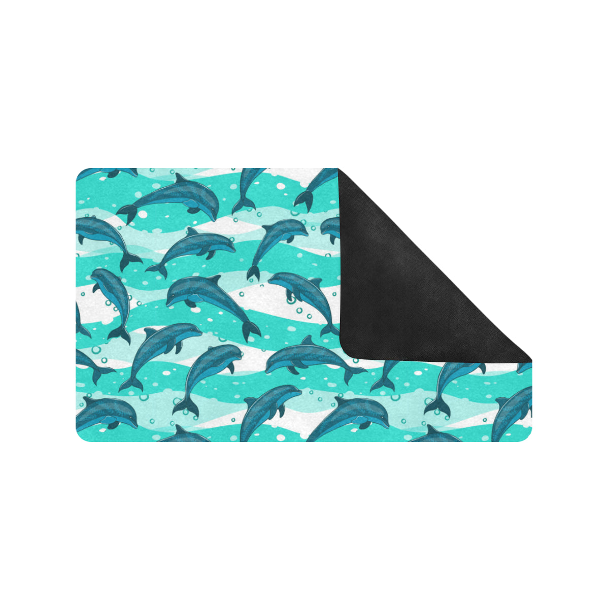 Dolphin Design Print Pattern Rubber Doormat