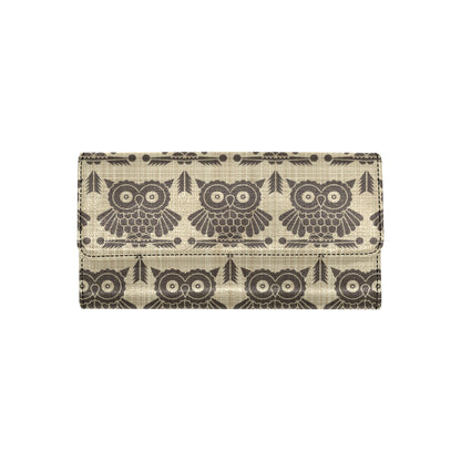 Owl Pattern Print Design A01 Women's Trifold Wallet