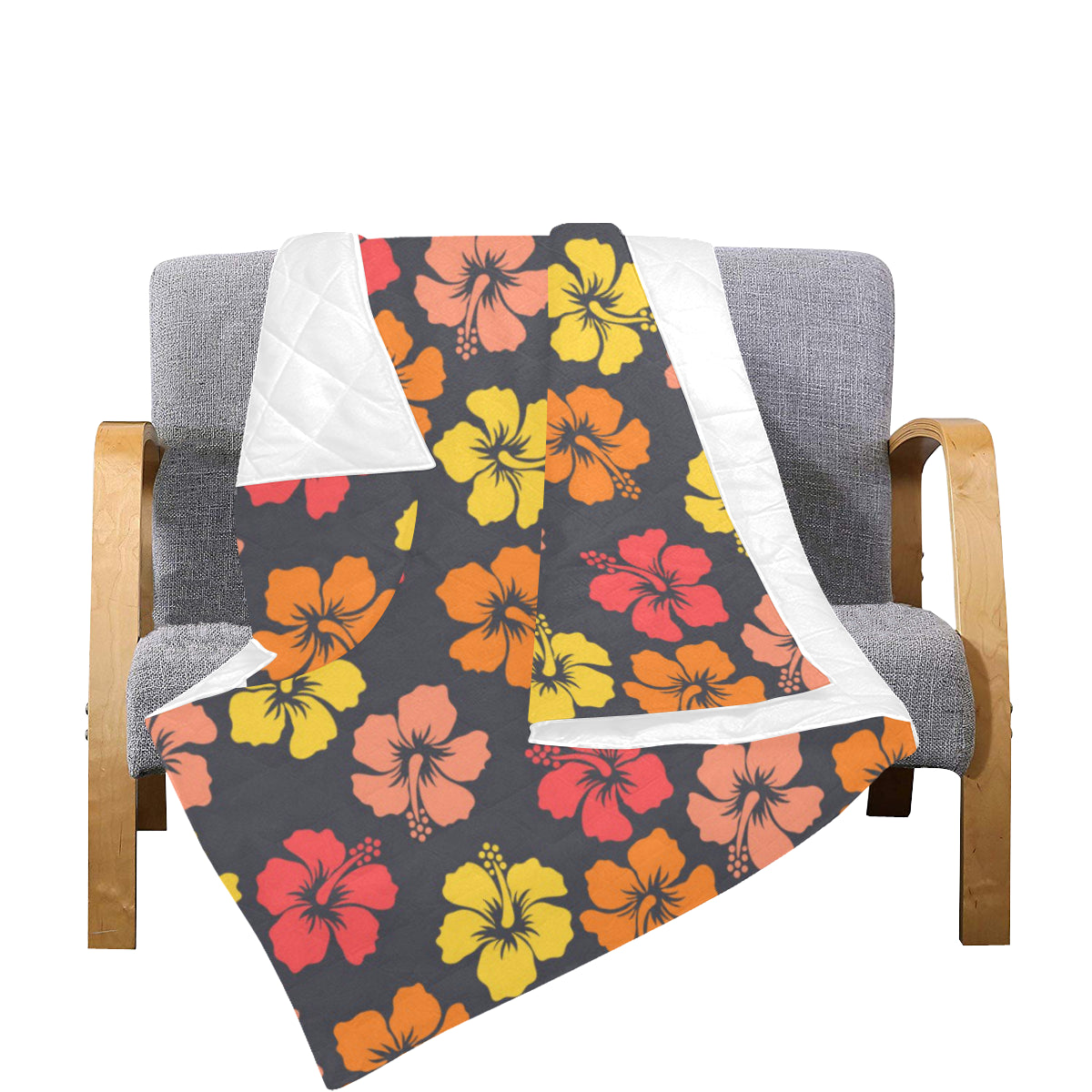 Hibiscus Pattern Print Design HB024 Premium Quilt