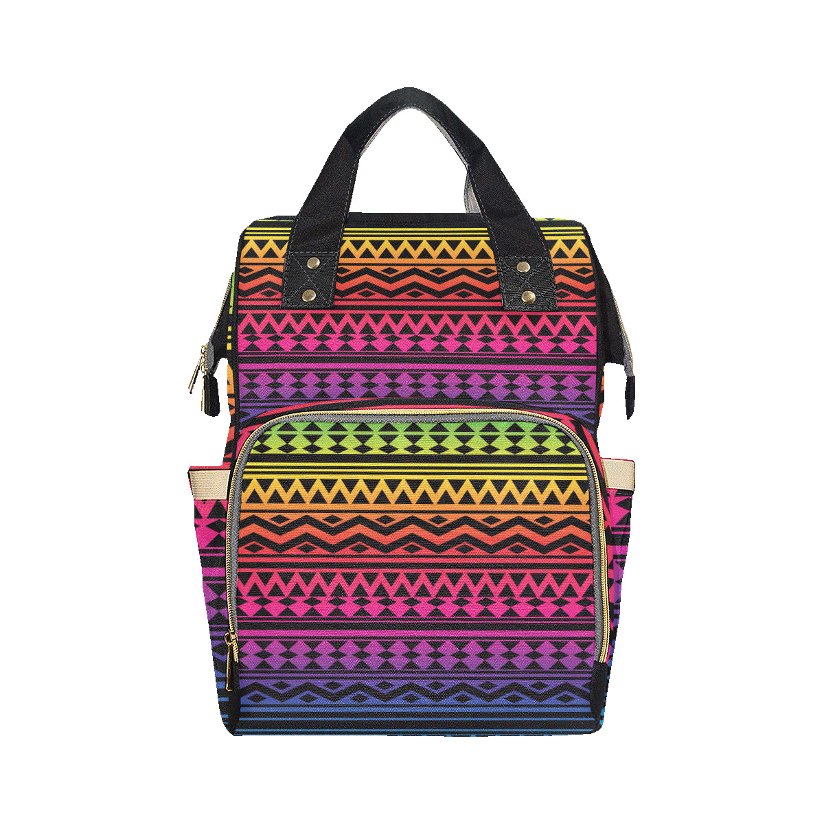Rainbow Tribal Pattern Print Design A02 Diaper Bag Backpack