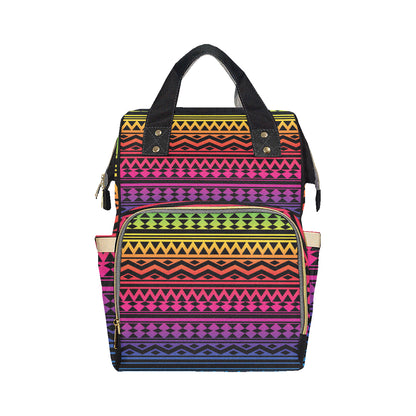 Rainbow Tribal Pattern Print Design A02 Diaper Bag Backpack