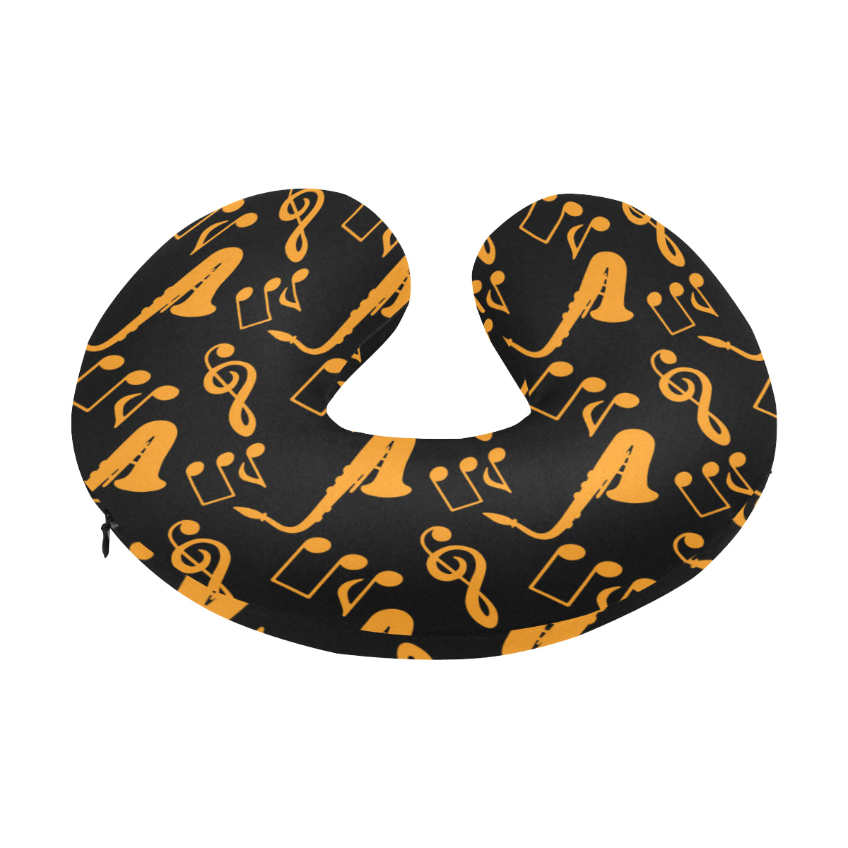 Saxophone Pattern Print Design 02 U-Shaped Travel Neck Pillow