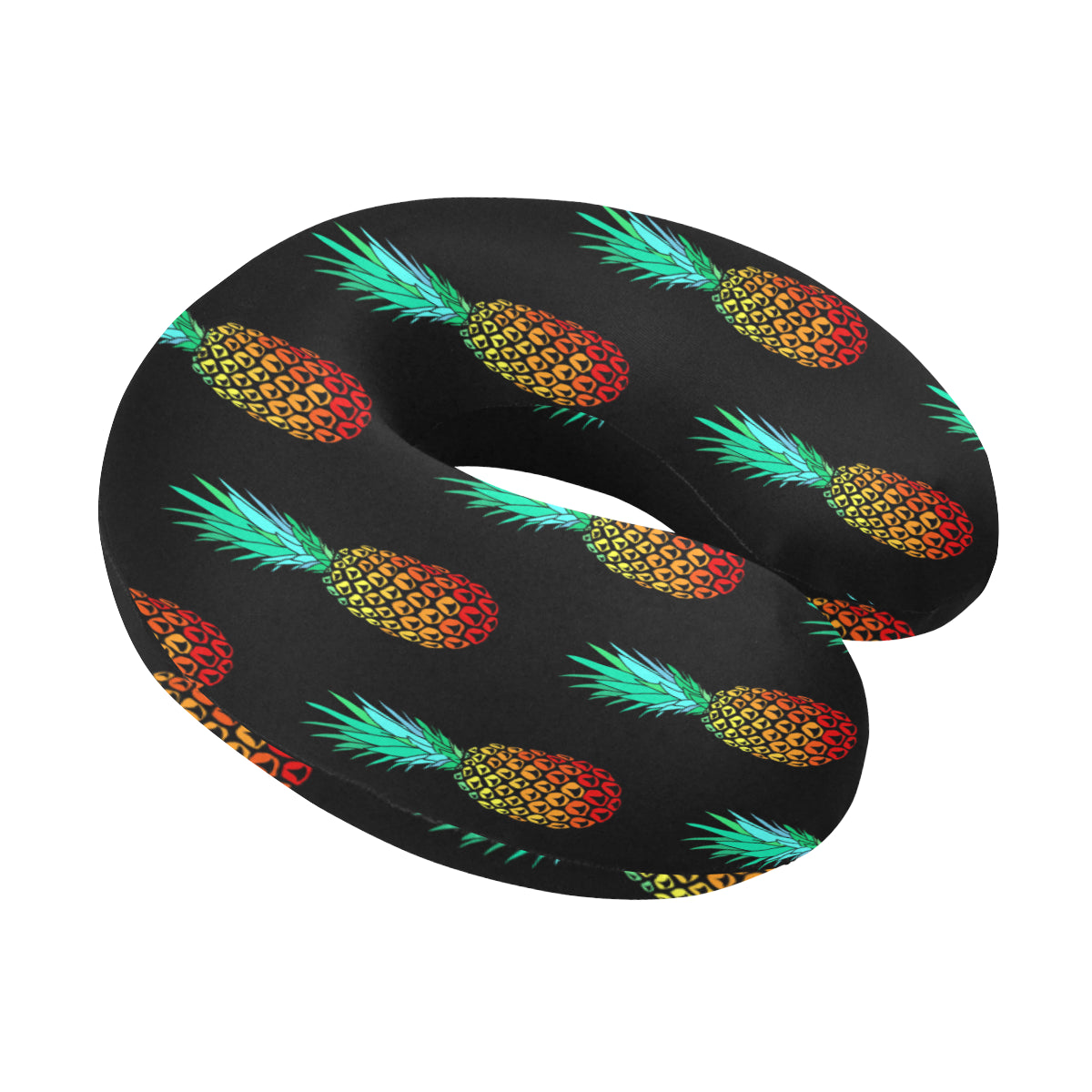 Pineapple Pattern Print Design A05 U-Shaped Travel Neck Pillow