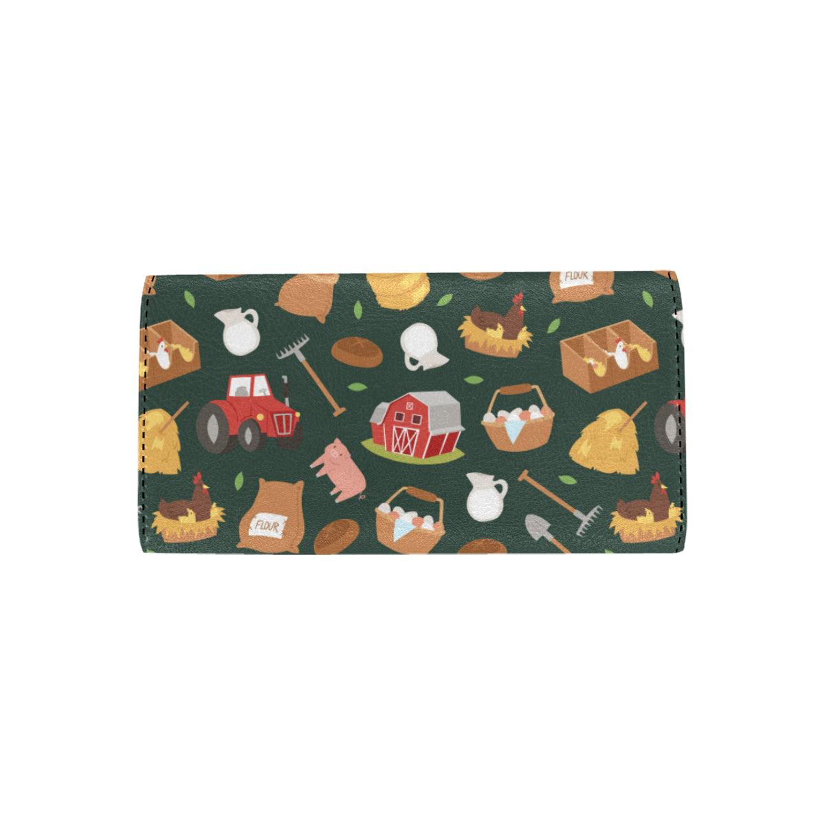 Agricultural Farm Print Design 02 Women's Trifold Wallet
