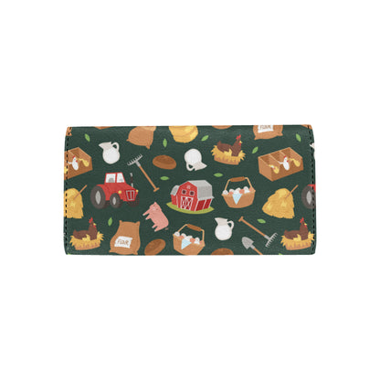 Agricultural Farm Print Design 02 Women's Trifold Wallet
