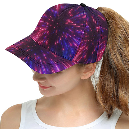 Celestial Purple Blue Neon Speed Light Snapback Cap