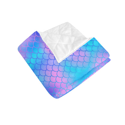 Mermaid Scales Pattern Print Design 04 Premium Quilt