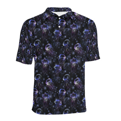 Jellyfish Themed Men Polo Shirt