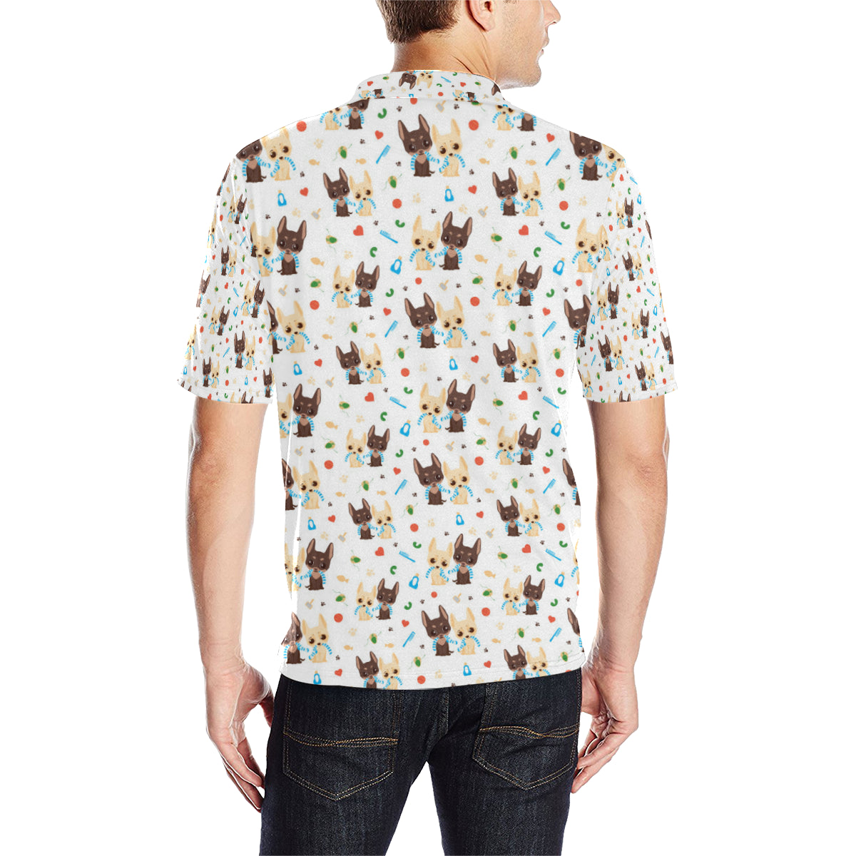 Chihuahua Pattern Print Design 06 Men Polo Shirt