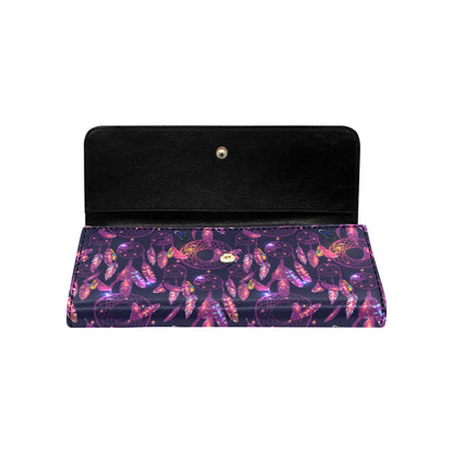Dream catcher neon Women's Trifold Wallet