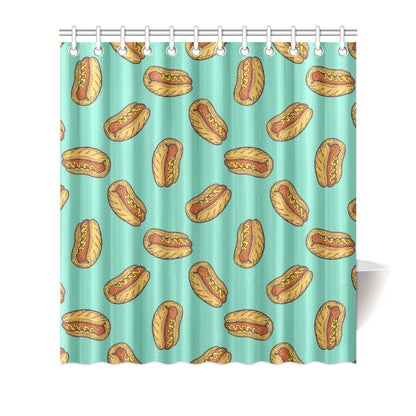 Hot Dog Pattern Print Design 04 Shower Curtain