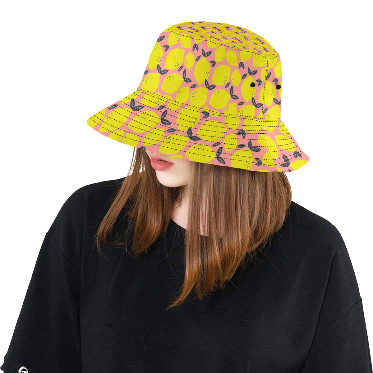 Lemon Pattern Print Design LM03 Unisex Bucket Hat