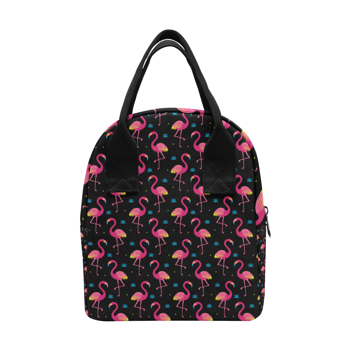 Flamingo Pink Neon Print Pattern Insulated Lunch Bag