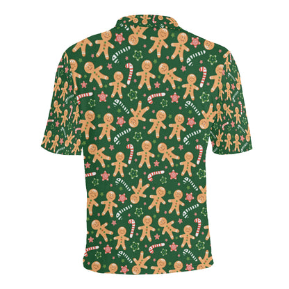 Gingerbread Pattern Print Design 04 Men Polo Shirt