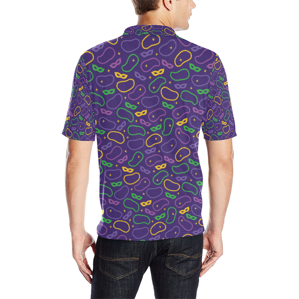Mardi Gras Pattern Print Design 04 Men Polo Shirt