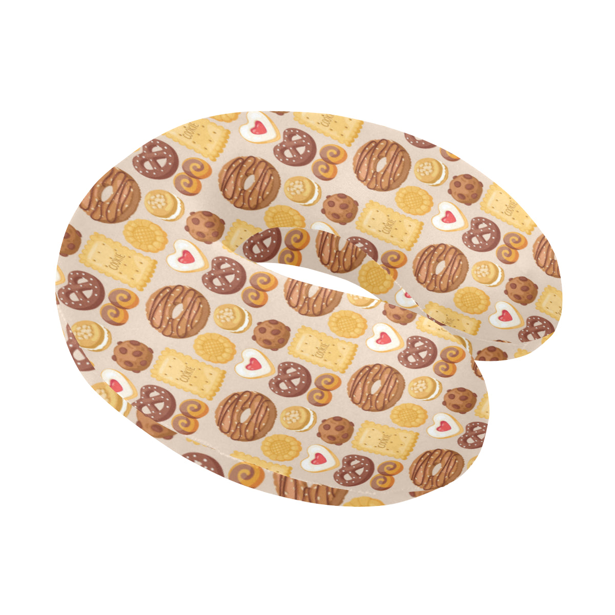 Cookie Pattern Print Design 02 U-Shaped Travel Neck Pillow
