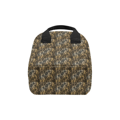 Elegant Gold leaf Print Insulated Lunch Bag
