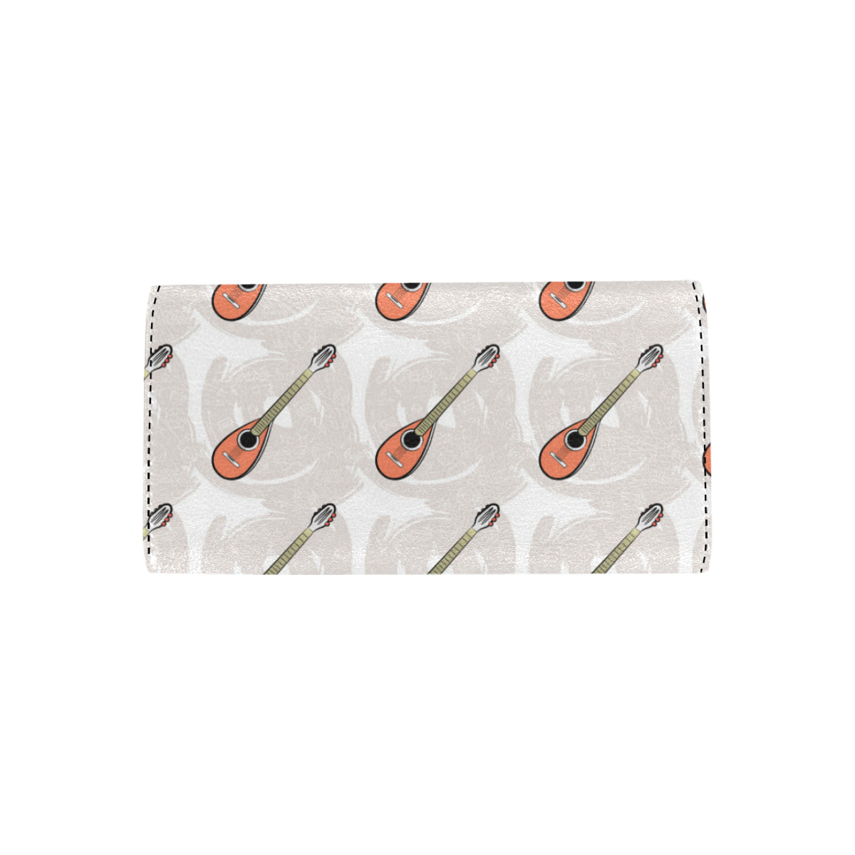 Mandolin Pattern Print Design 03 Women's Trifold Wallet