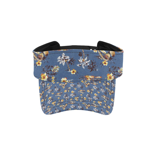 Hawaiian Flower Blue Print Unisex Sun Visor