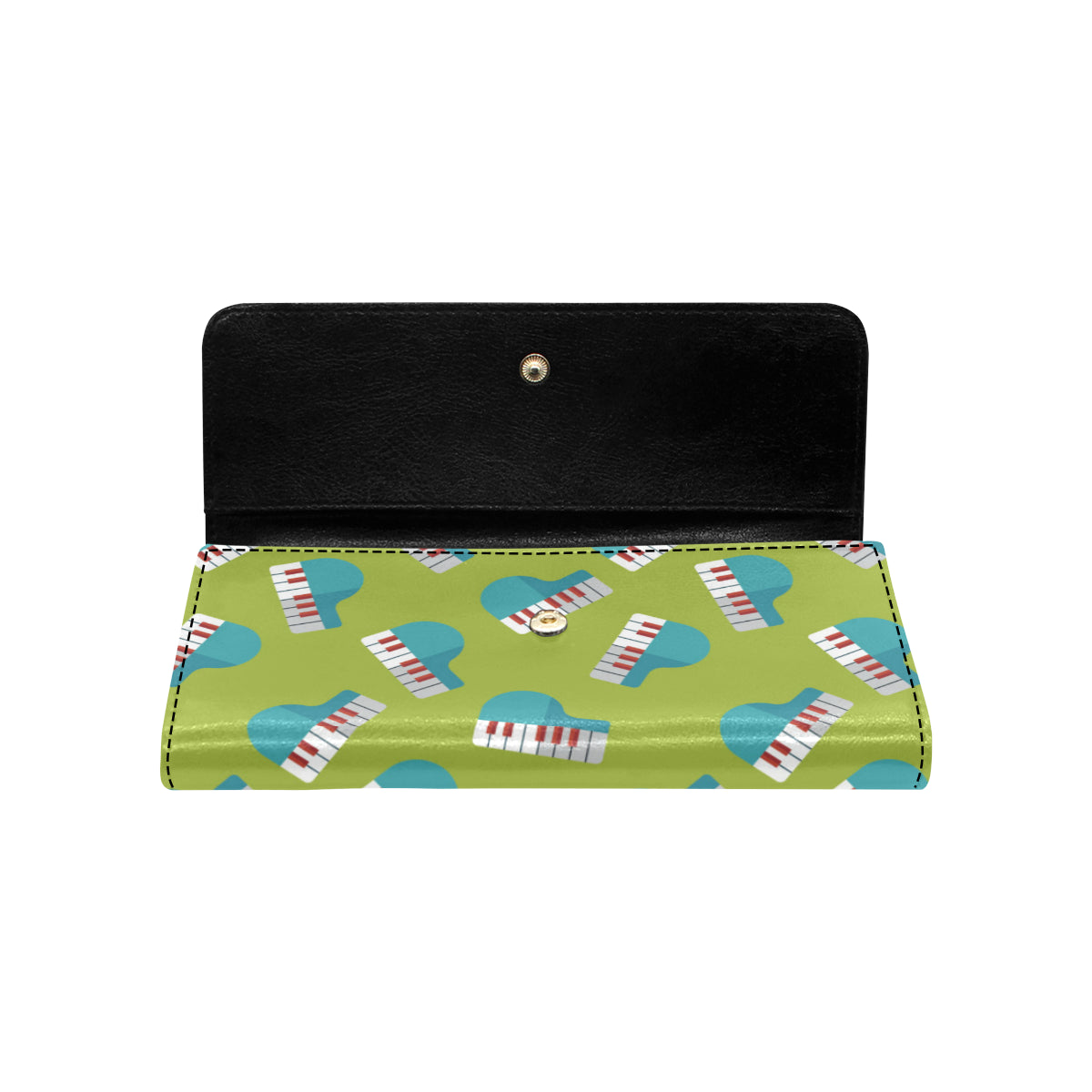 Piano Pattern Print Design 03 Women's Trifold Wallet