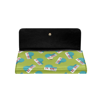 Piano Pattern Print Design 03 Women's Trifold Wallet