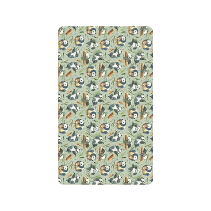 Panda Bear Design Bamboo Print Rubber Doormat
