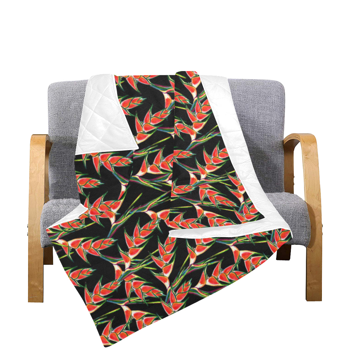 Heliconia Pattern Print Design HL010 Premium Quilt
