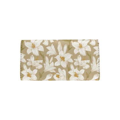 Lily Pattern Print Design LY07 Women's Trifold Wallet