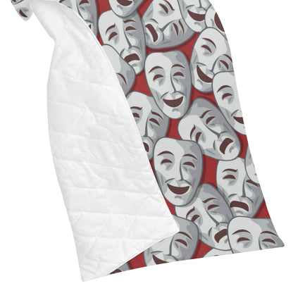 Acting Mask Pattern Print Design 01 Premium Quilt