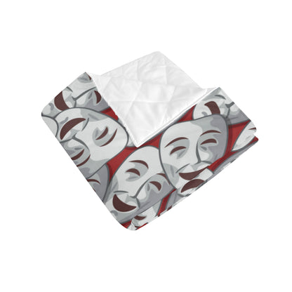Acting Mask Pattern Print Design 01 Premium Quilt