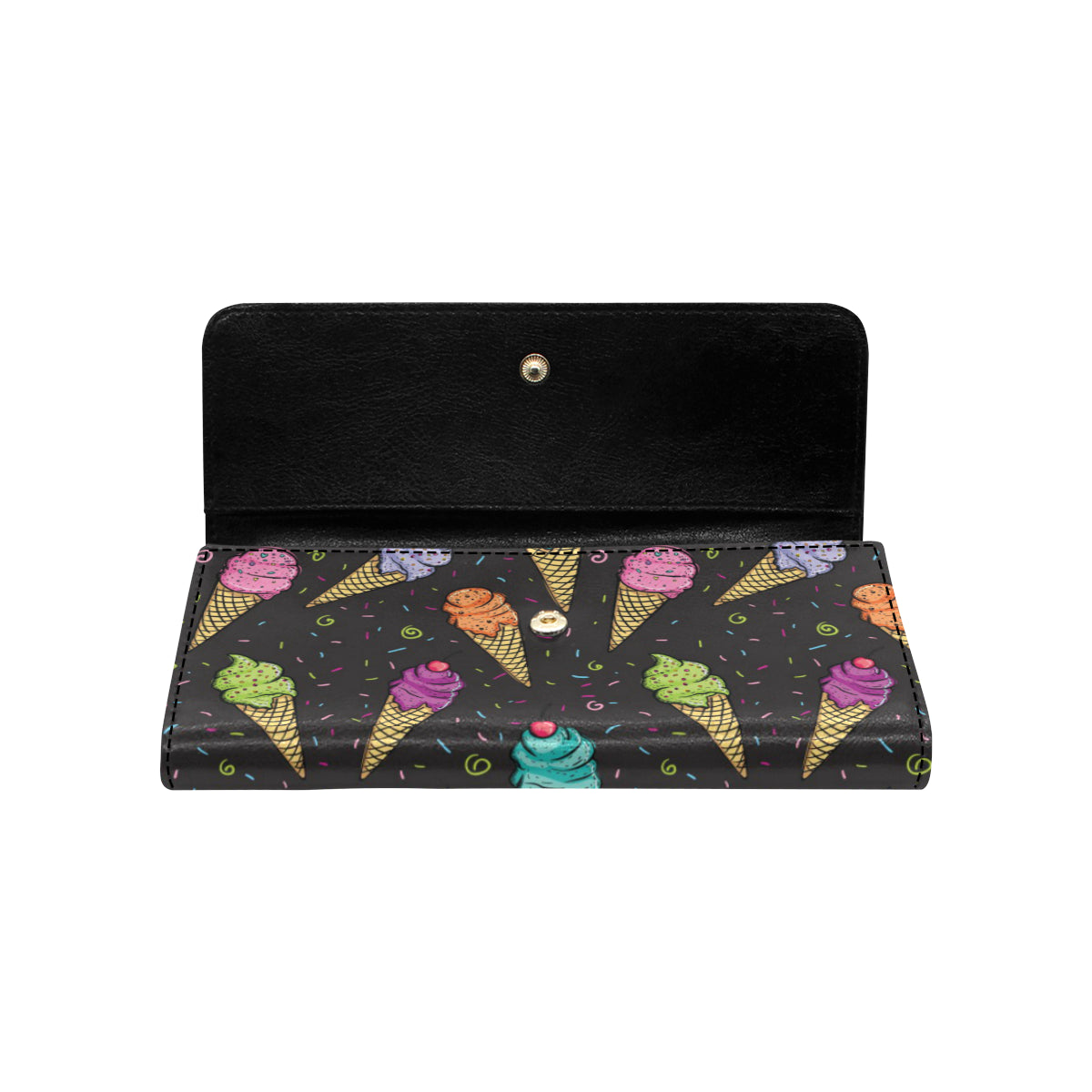 Ice Cream Pattern Print Design IC06 Women's Trifold Wallet