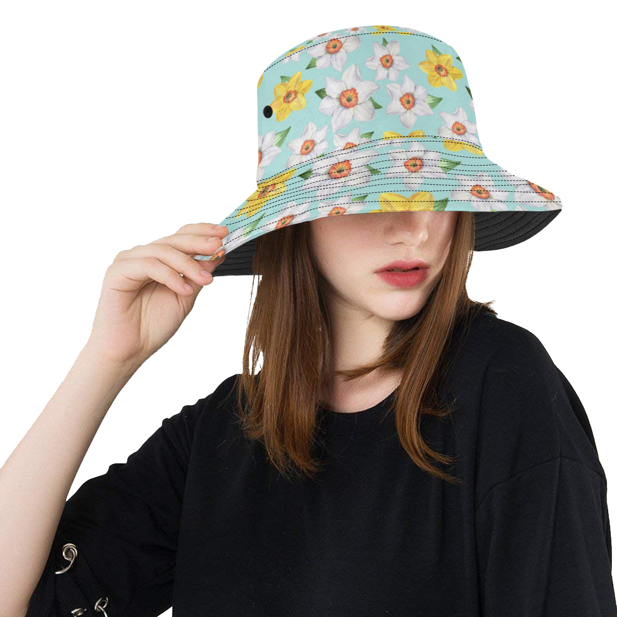 Daffodils Pattern Print Design DF07 Unisex Bucket Hat