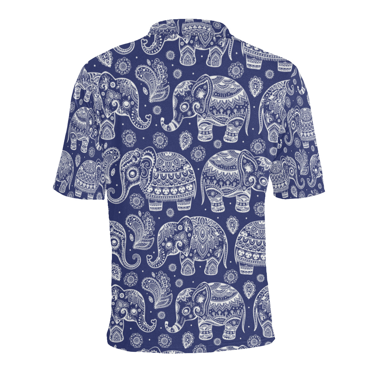 White Elephant Mandala Men Polo Shirt