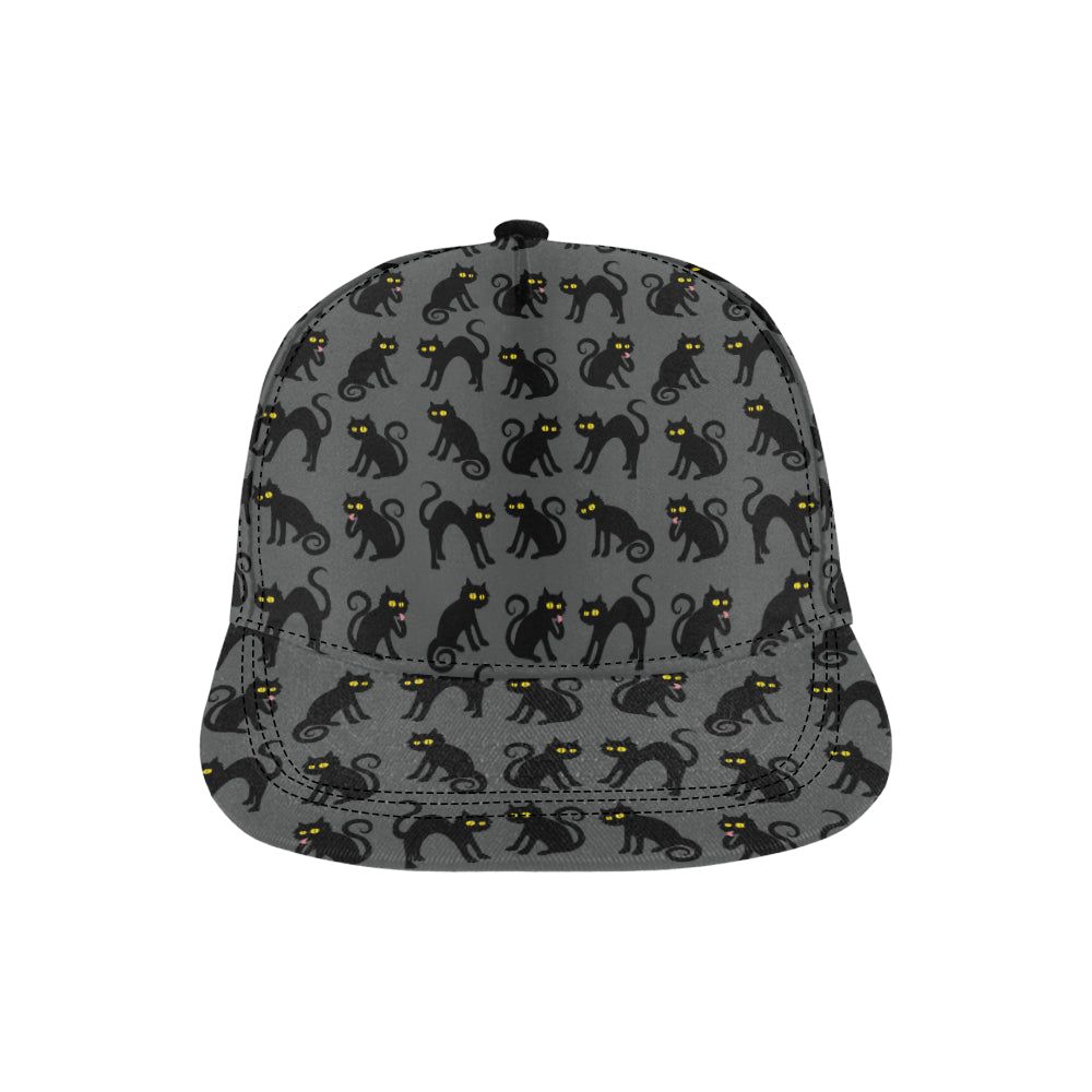 Black Cat Cute Print Pattern Snapback Cap