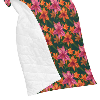 Amaryllis Pattern Print Design AL01 Premium Quilt