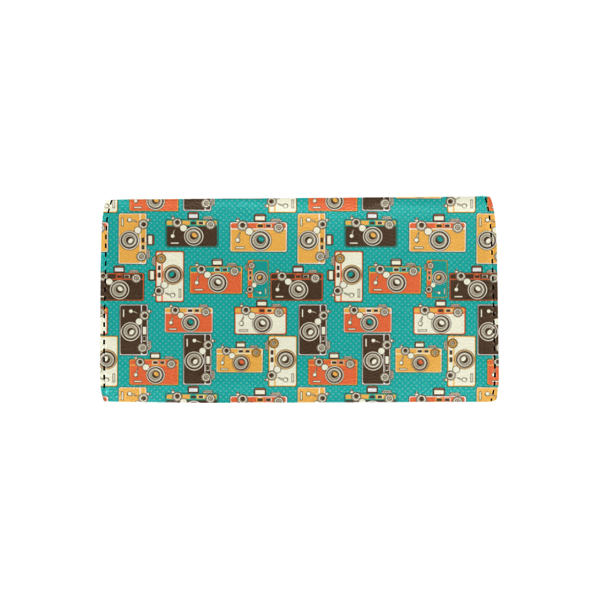 Camera Pattern Print Design 02 Women's Trifold Wallet