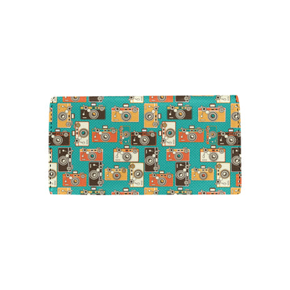 Camera Pattern Print Design 02 Women's Trifold Wallet