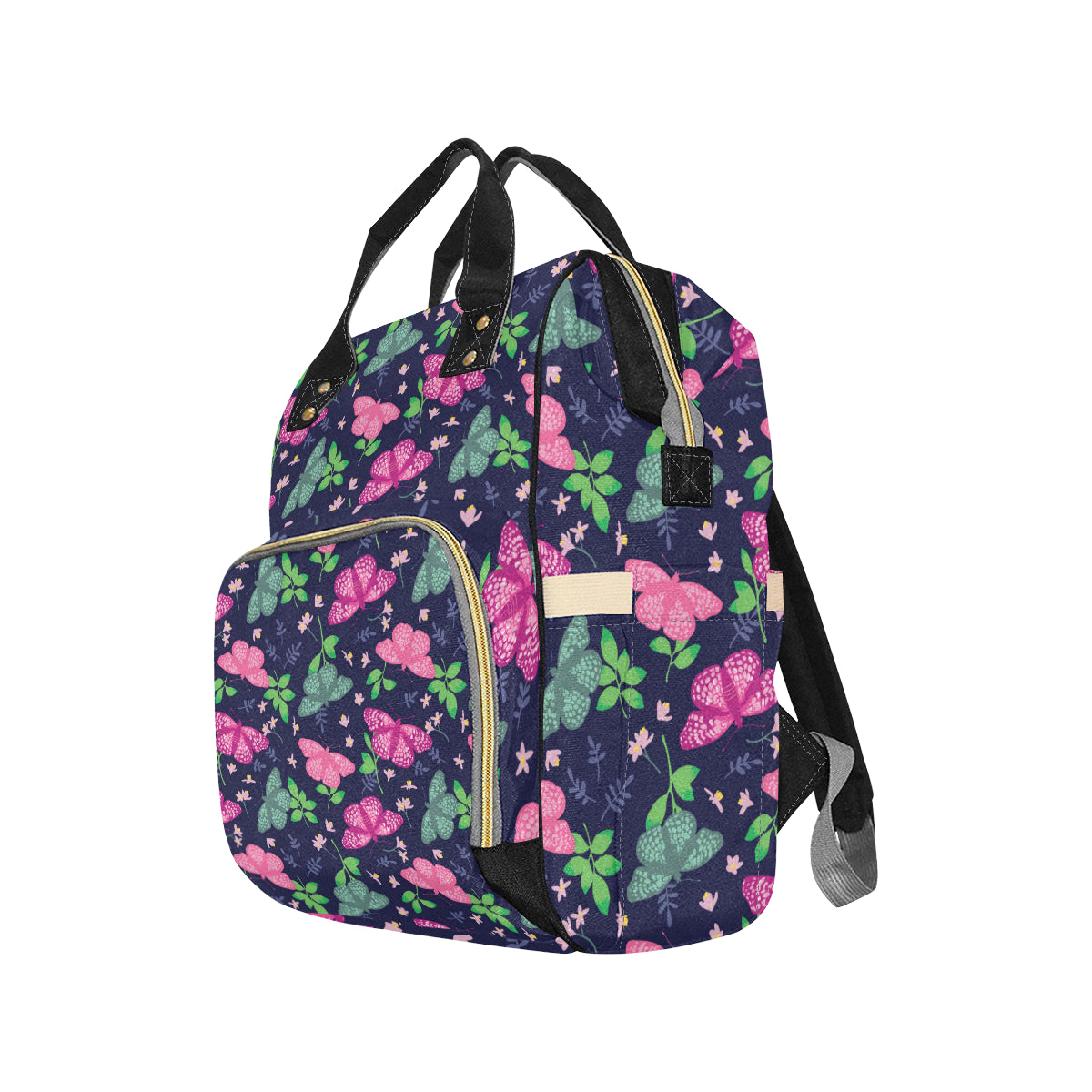 Monarch Butterfly Pattern Print Design 03 Diaper Bag Backpack