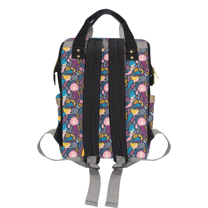 Mermaid Pattern Print Design 08 Diaper Bag Backpack