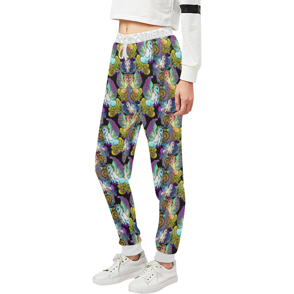 Unicorn With Wings Print Pattern Unisex Sweatpants