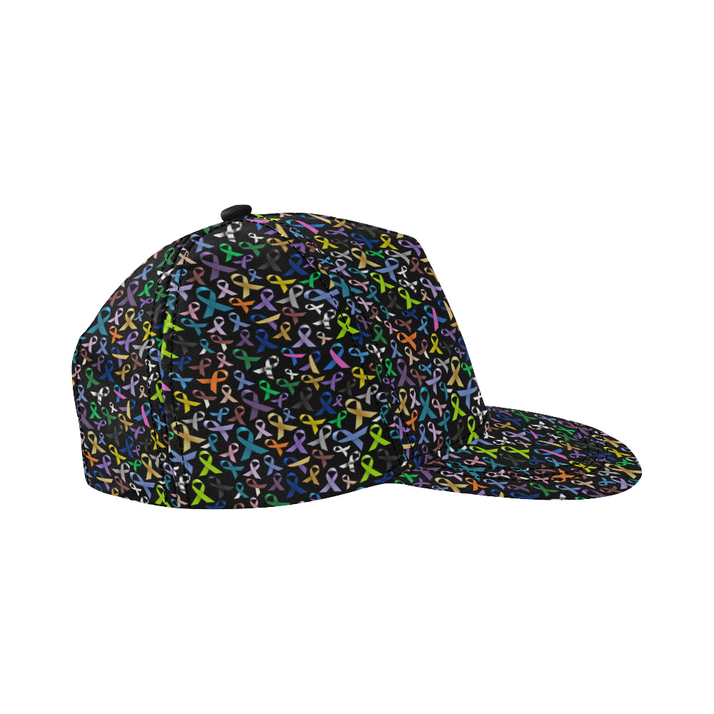 Breast Cancer Awareness Colorful Print Snapback Cap