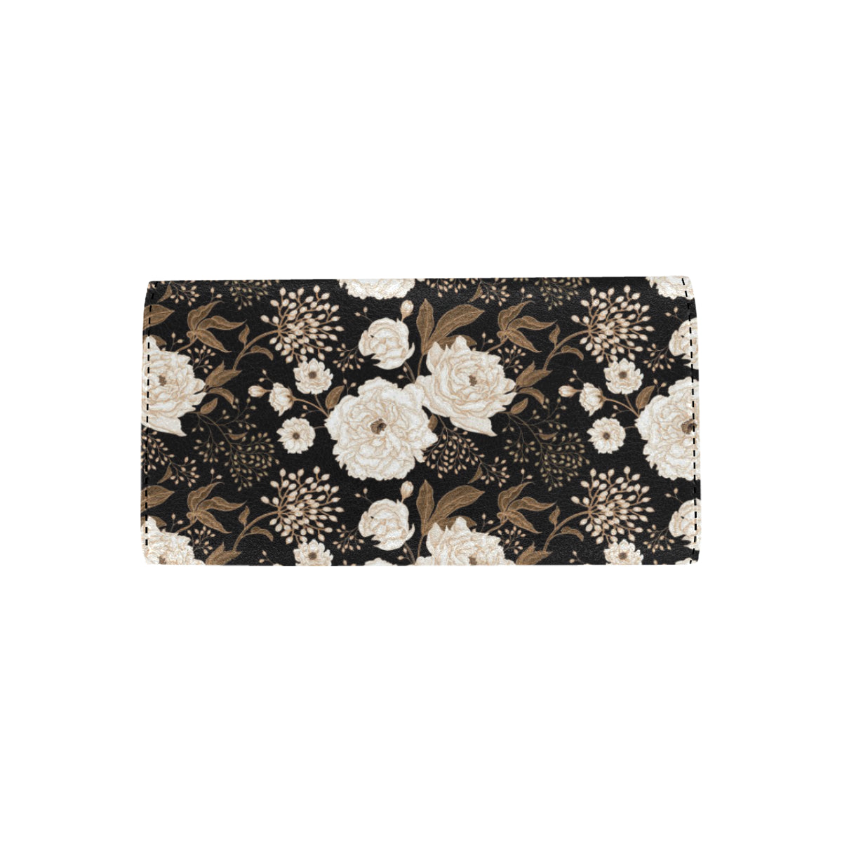 Peony Pattern Print Design A02 Women's Trifold Wallet